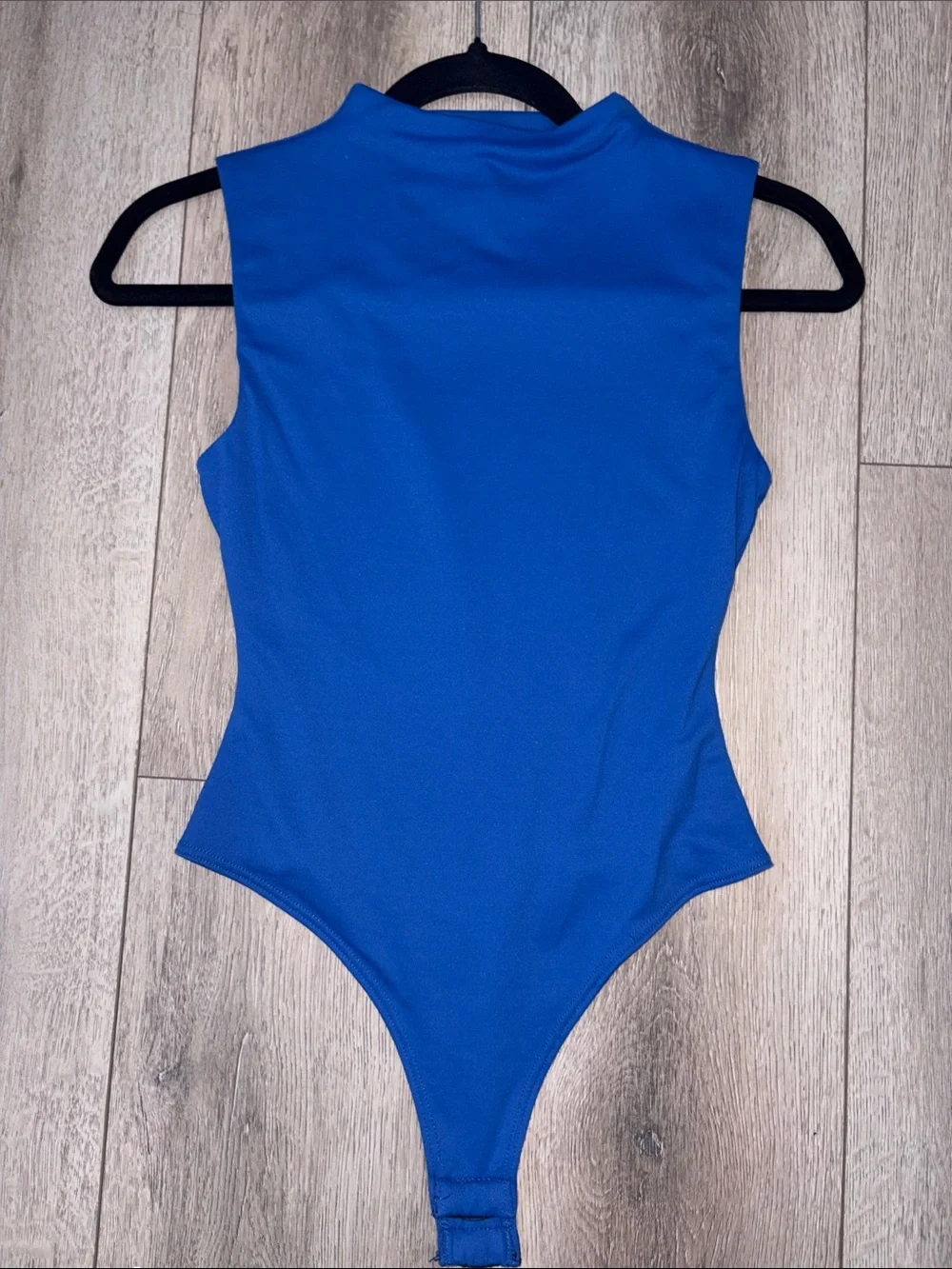 Blue Sleeveless One-Piece Bodysuit